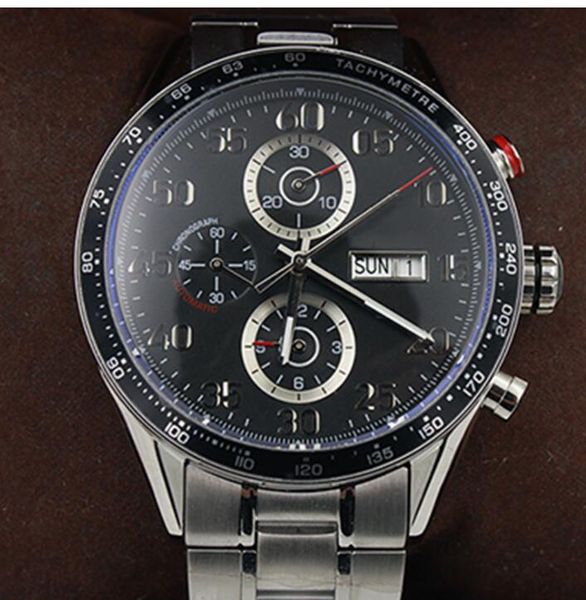 

новый стиль автоматического механизма механизма движения mechaincal date watch watches черный циферблат стекло обратно из нержавеющей стали, Slivery;brown