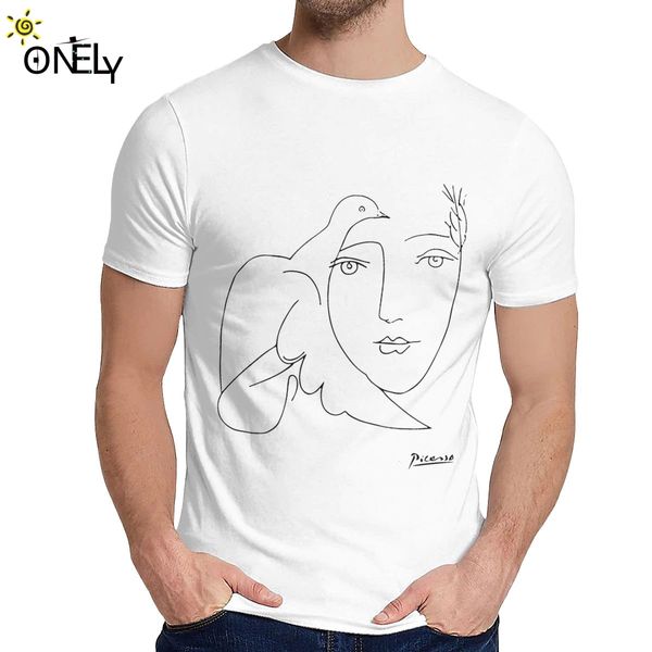 

crewneck pablo picasso peace face t shirt crazy male 100% cotton homme tee shirt wholesale
