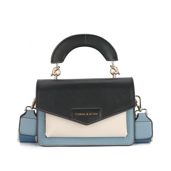 

textured mini bag new style contrasting color fashion broadband shoulder bag simple messenger square sling