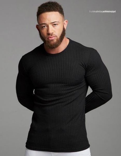 

mens clothes mens designer long sleeve solid color tshirts fashion slim crew neck sport casual, White;black