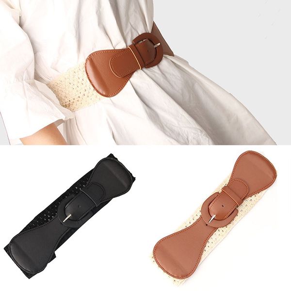 

new style women's waistband stretch wide girdle corset lady elastic belts waist belts dress accessories sale, Black;brown