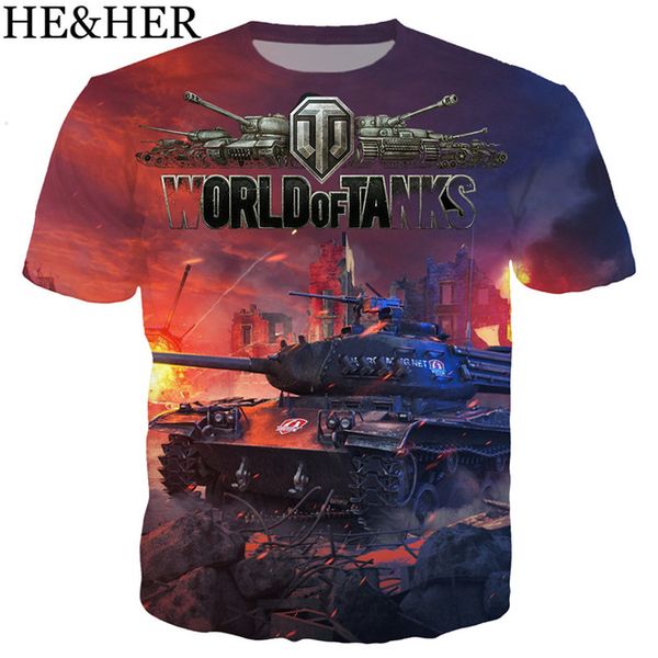 

new popular game world of tanks cartoon 3d print shirts kawaii humor humor men clothing
