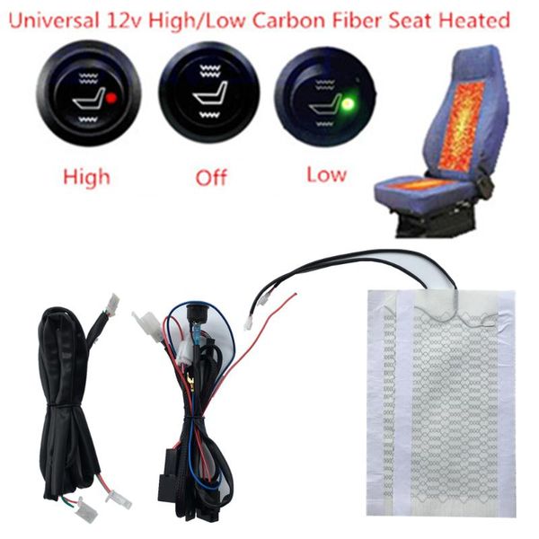 

car seat covers 12v universal carbon fiber heating heater pad round switch heated cover warm support autumn winter