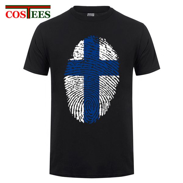 

plus size xxxl funny finland flag fingerprint men t shirts for finland nation day short sleeved cotton comfortable t-shirt homme