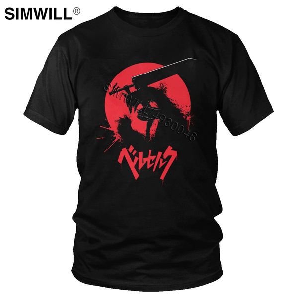 

summer new tees shirts for men cotton berserk guts t-shirt short sleeves japanese anime tshirt manga casual tee fans clothing
