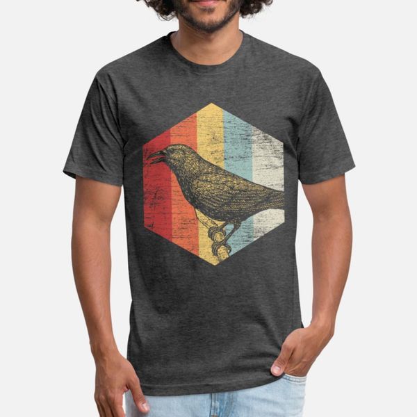 

crow raven bird witch gift idea animal t shirt men printed 100% cotton plus size 3xl solid color anti-wrinkle building spring cool shirt