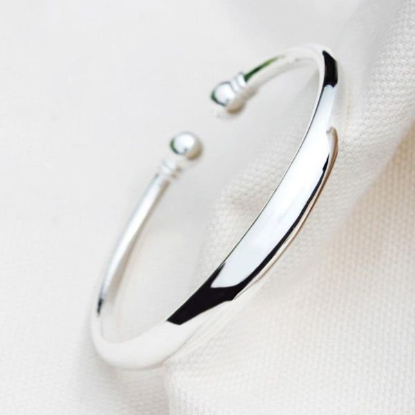 

999 open solid bracelet women glossy round belly simplicity all-match jewlry love bangles for girlfriend mother, Black
