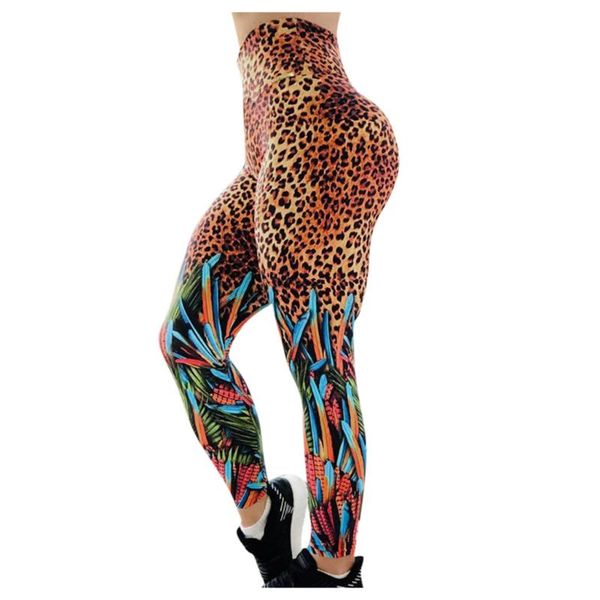 

yoga outfits sagace seamless tummy control pants stretchy leopard print leggings fitness sports pant slim push up trousers exercise, White;red