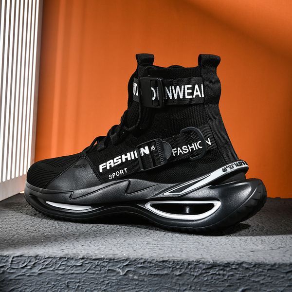 

black high socks shoes sneakers shoes high-quality casual height increasing fashion leisure comfortable