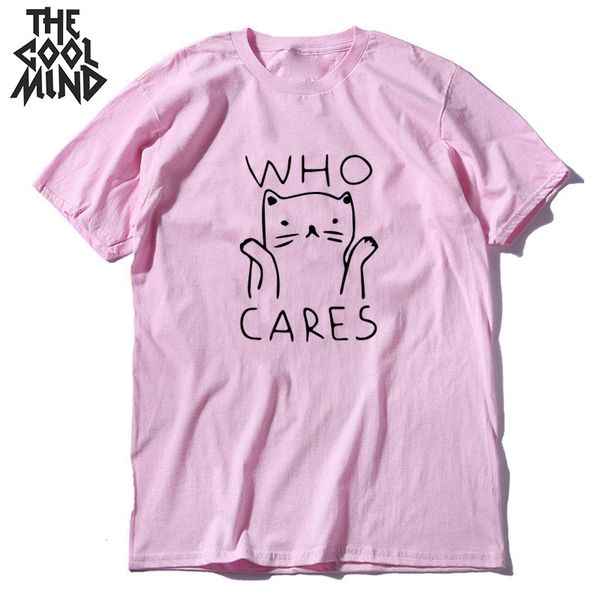 

coolmind 100% cotton summer cat print funny cat men t shirt loose short sleeve cat men tshirt o-neck male men tee shirts