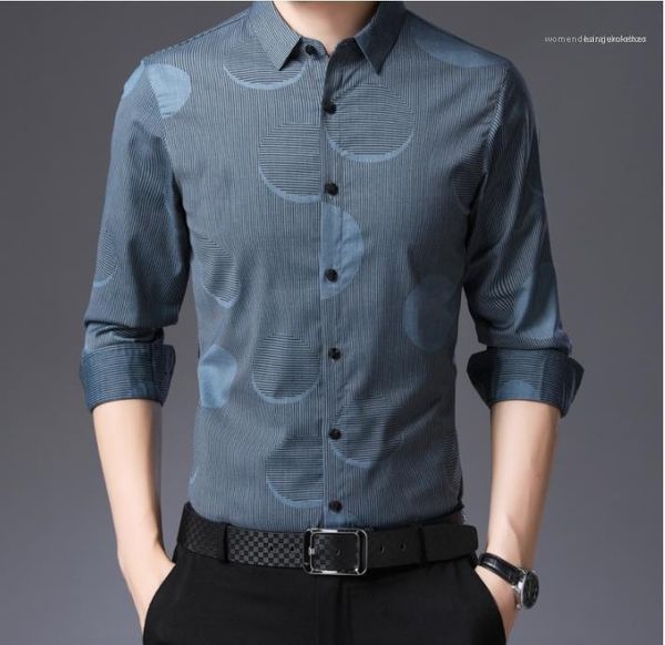 

sleeved shirt fashion business male clothing casual mens designer shirts slim irregular printed lapel neck long, White;black