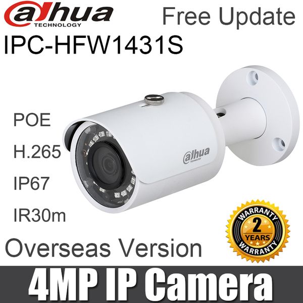 

Original Dahua 4MP Bullet IP Camera ipc-hfw1431s replace ipc-HFW1420S ipc-hfw1320s POE Waterproof web outdoor camera Surveillance