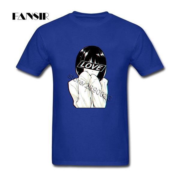 

new design men's t shirts love sad japanese aesthetic short sleeved cotton o-neck t shirt for camisetas