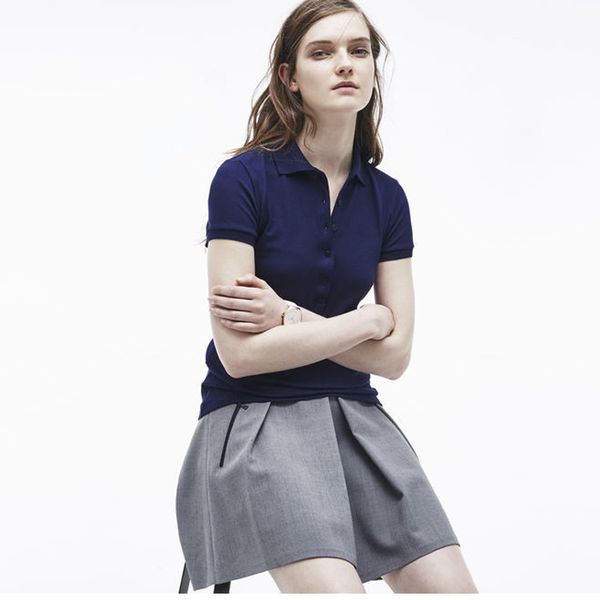 

fashion designer women crocodile embroidery polo shirts women summer soft breathable cotton polo shirts 2020 new arrival 8 colors size s-xl, White