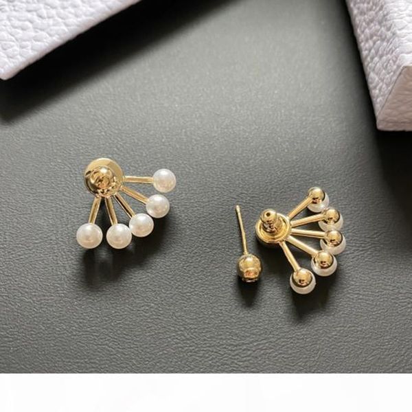 

new designer earrings fashion style luxury long and short irregular earrings female 925 silver needle letter, Golden;silver