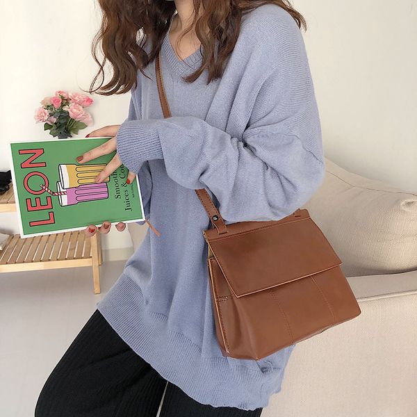 

ретро женщин сумка конструктора высокого качества pu кожаная сумка женщина vintage сумки brown сумки на ремне