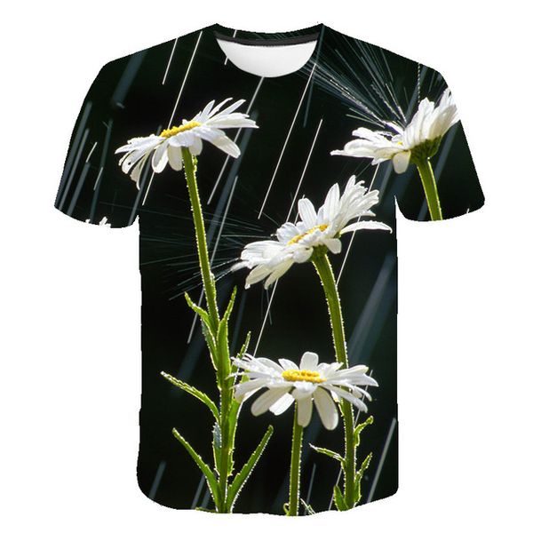 

flower fun half sleeve retro street 3d print shirts anime graphic hippie men clothing