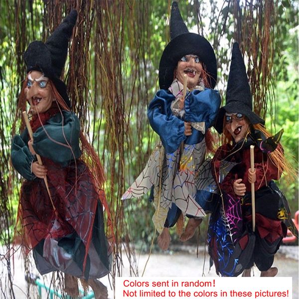 

30cm halloween voice control laughing sound witch prop scary party accessories