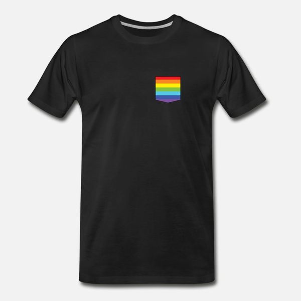 

lgbt flag pocke t shirt men customized tee shirt crew neck pattern fitness new fashion spring autumn unique shirt