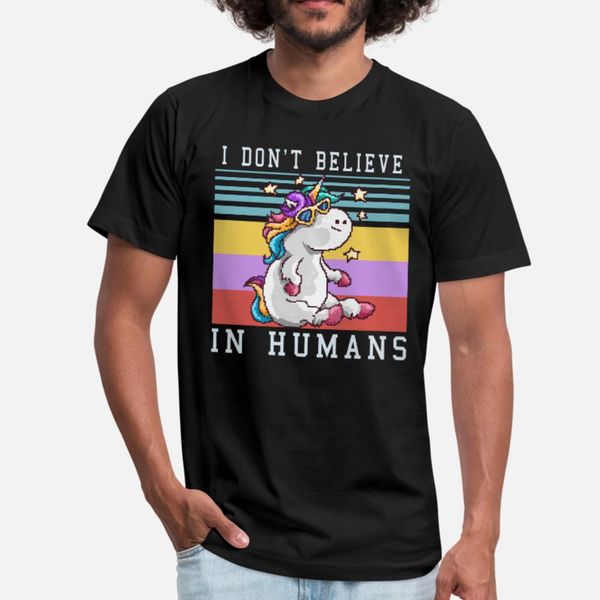 

i don t believe in humans cool unicorn sunglasses t shirt men fitness 100% cotton s-xxxl pictures fitness fashion spring autumn shirt