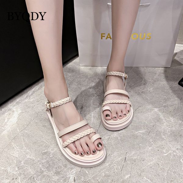 

byqdy summer fashion women sandals open toe thick heels sandals black narrow band sandal buckle strap gladiator shoes for girls