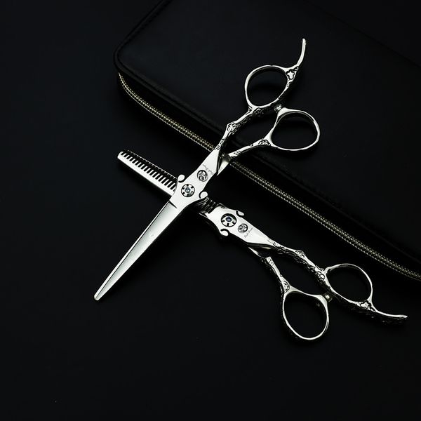 

purple dragon 6 inch sword series professional hairdressing scissors barber salon plum blossom handle hair cutting set