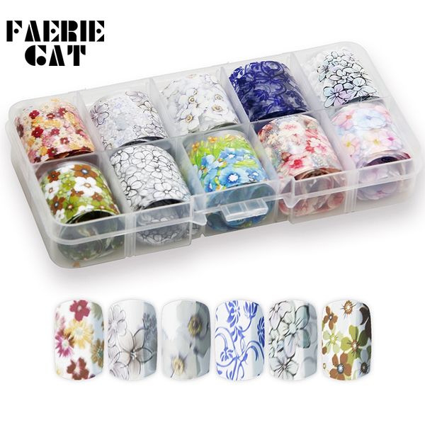 

stickers & decals 1 box charm blossom flowers nail art transfer foils sticker starry paper manicure gel polish nails tips decorations mj59, Black