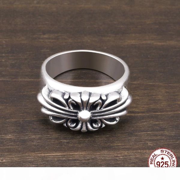 

s925 sterling silver ring personality fashion retro cross shape fashion street punk style jewelry to send gift your lover 2020 new hot