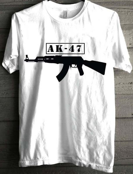 

new 2019 funny shirt men t-shirt ak - 47 maglia mezza manica cotone bianco illustrazioni casual armi custom made t shirts