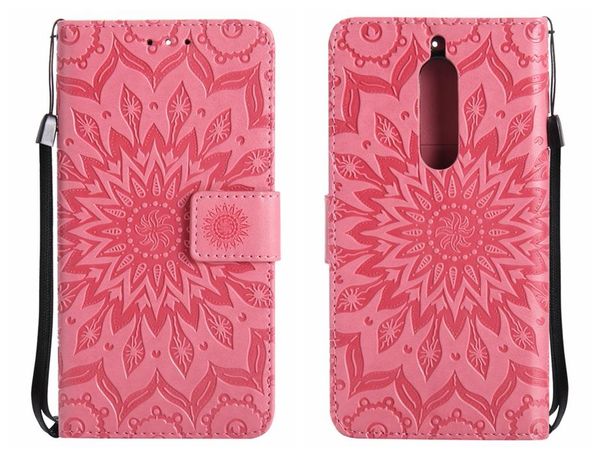 

cgjxsfor nokia 3 5 6 case luxury leather card slot sunflower mobile phones cases for nokia 5 3 6 flip cover case