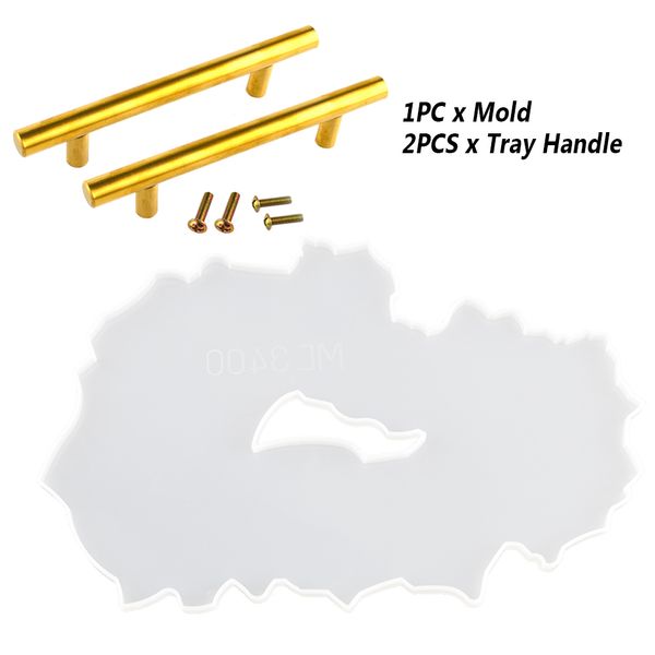 

resin tray mold easy clean irregular plate with handles serving board diy making