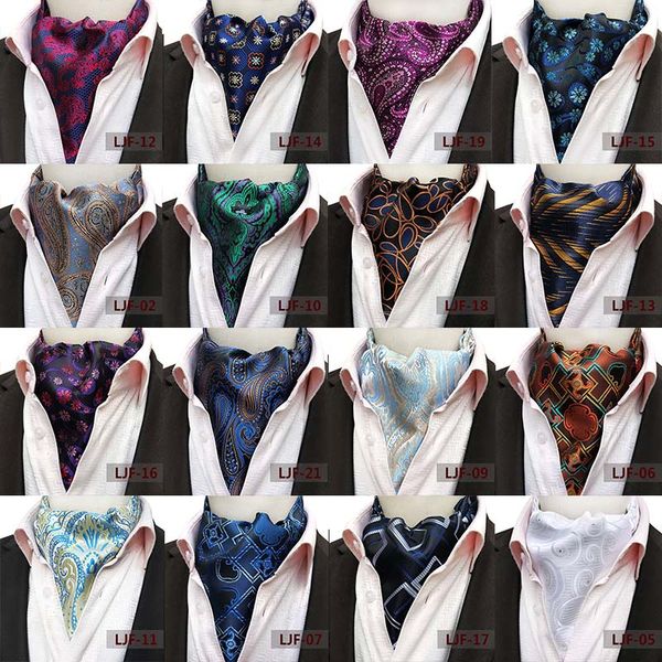 

upscale men tie large pattern silk necktie jacquard scarf neckerchief cravat steinkrik ascot tie wedding gift bowtie neckwear, Black;gray