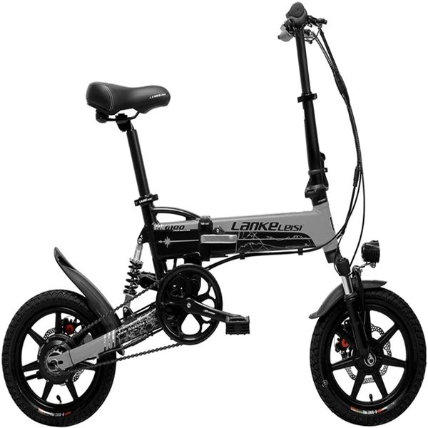 

g100 lankeleisi g100 14 inch folding electric bike 400w motor full suspension, Silver;blue
