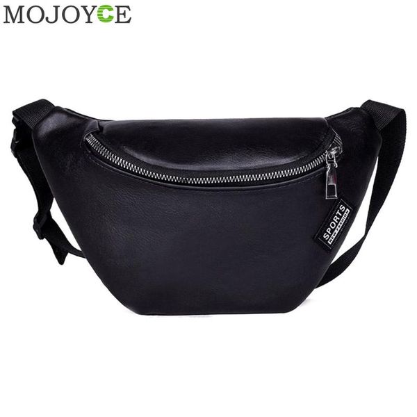 

pu leather fanny chest bag casual women waist belt pack simple solid color shoulder crossbody bag zipper money pouch