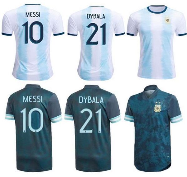 

2020 2021 argentina copa america home away soccer jersey 20 21 messi dybala football shirts aguero icardi mascherano camiseta de futbol, Black;yellow