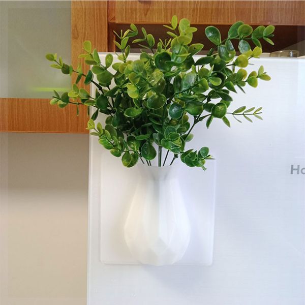 

paste flower minimalist home decor silicone vases stick on wall mounted seamless