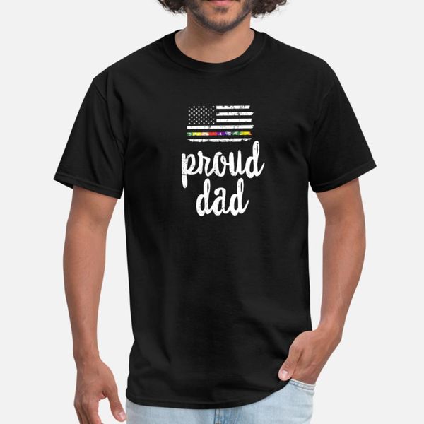 

lgbt pride american flag proud dad 4th of july t shirt men design 100% cotton euro size s-3xl male anti-wrinkle fashion summer style