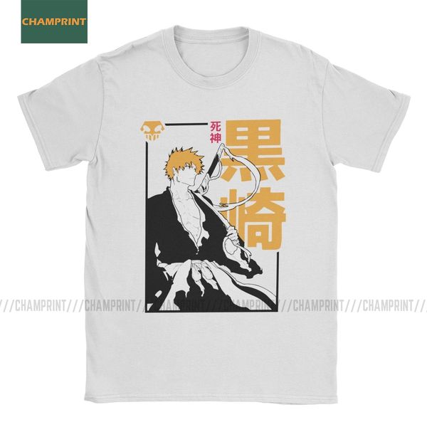 

bleach ichigo t-shirts for men kurosaki anime hitsugaya toushirou kuchiki cotton tee shirt short sleeve t shirts summer