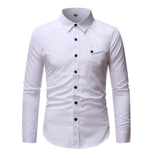 

mens brand new personalized business fashion casual color long sleeve creative shirt men shirt harujuku dress streetwear, White;black