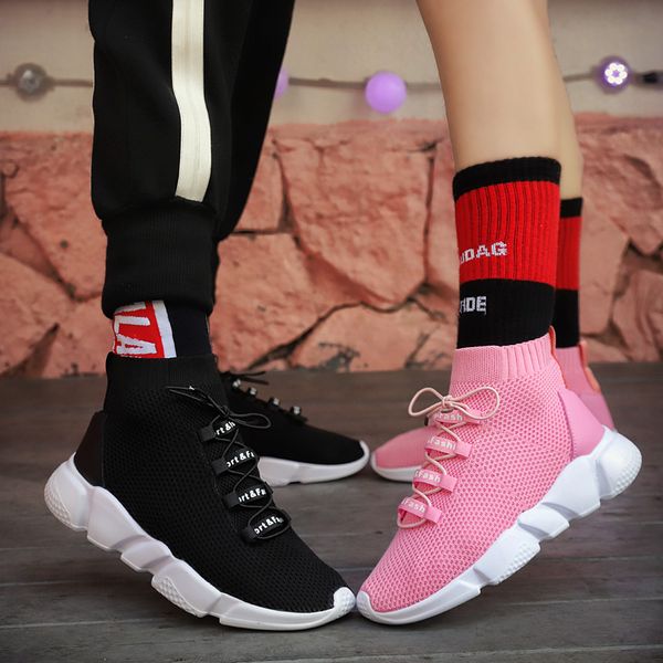 

leader show couple running shoes rubber trend couple sock sneaker brand walking shoes spring zapatillas hombre 2020 sports