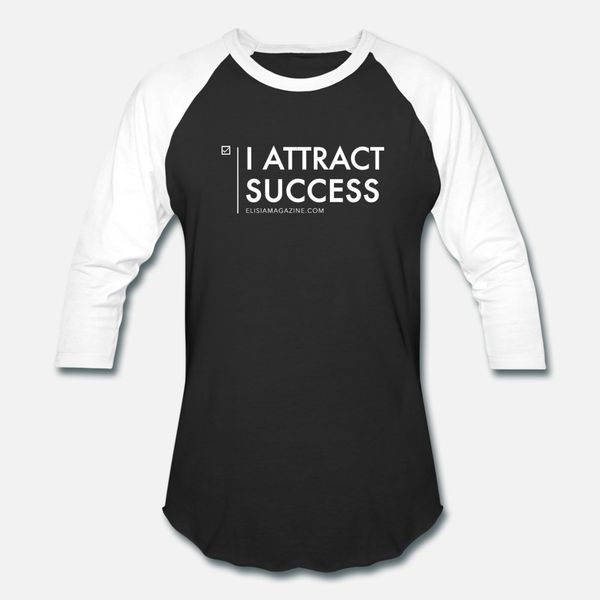 

elisia magazine i attract success white t shirt men printing cotton round collar clothes anti-wrinkle comfortable spring autumn shirt