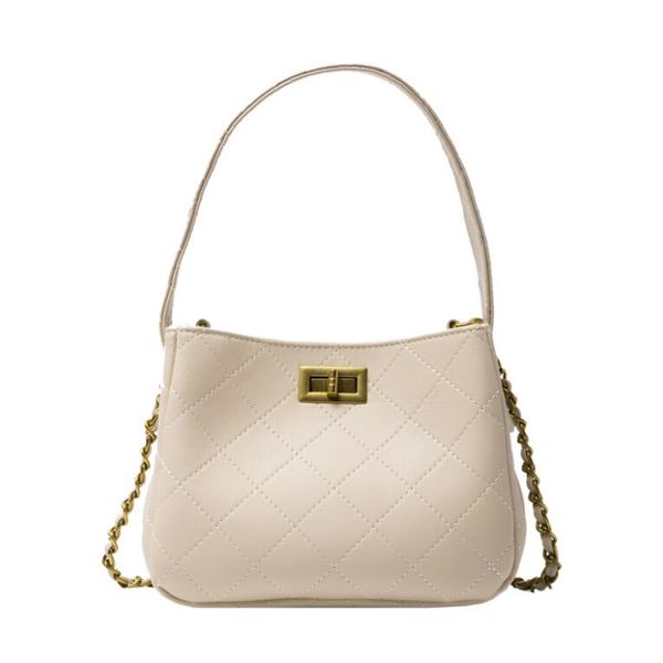 

ins women handbags fashion shoulder bags ladies large capacity bucket check chain totes crossbody bag