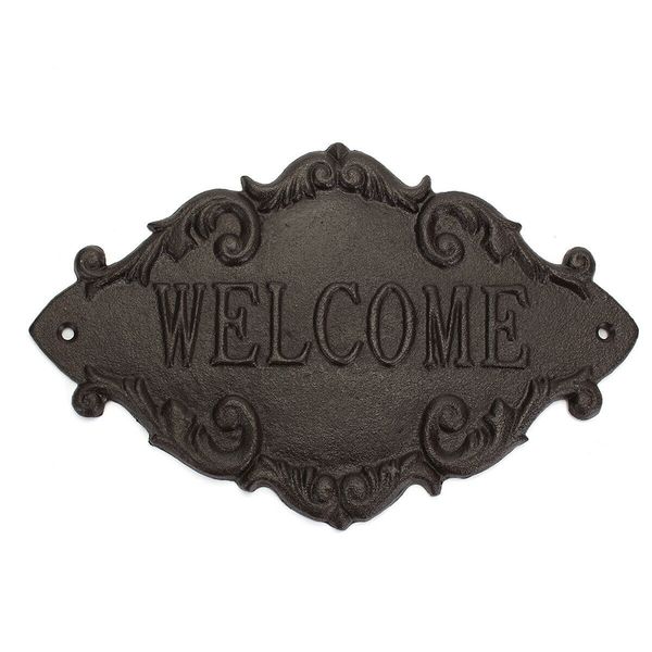 

restaurant garden outdoor wall decor bar welcome sign cast iron home retro style