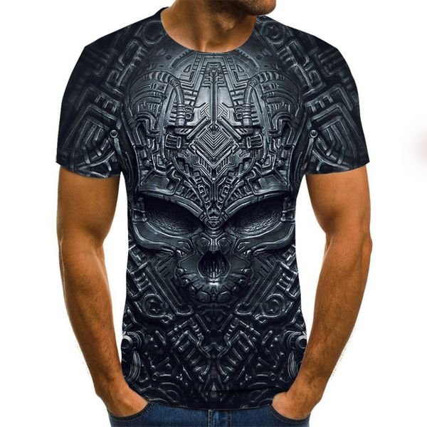 

skull pattern horror summer 3d print shirts oversized oversized funny men clothing