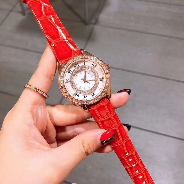 

2020 three needle series luxury mens watches roman numeral dial quartz watch designer watches omg brand fashion leather strap, Slivery;brown