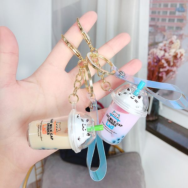 

кубок новый мультфильм cute cat брелок автомобиля творческий молочный чай жидкокристаллический quicksand пришивания брелок сумка подвеска 20, Silver