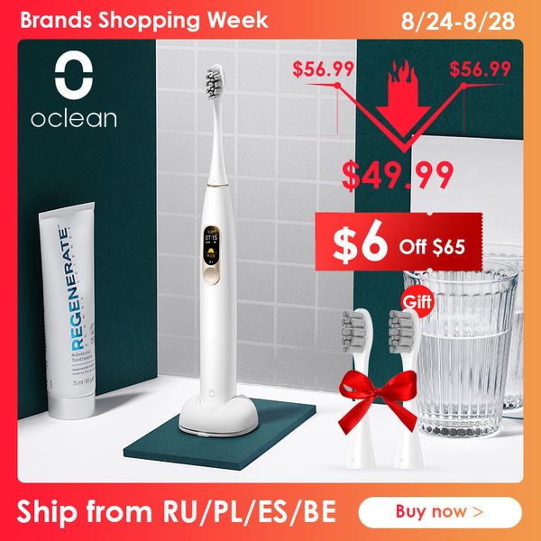 

global version oclean x sonic electric toothbrush color lcd touch screen ipx7 4 brush modes fast charge 30 days tooth brush