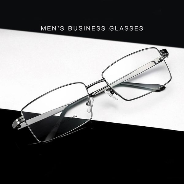 

seemfly new fashion square glasses frame men vintage classic metal flat mirror optical spectacles frame vision care eyeglasses, Black