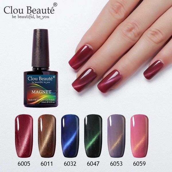 

nail gel clou beaute cat eye polish 46 colors manicure decoration nails lacquer soak off 10ml semi permanent art, Red;pink