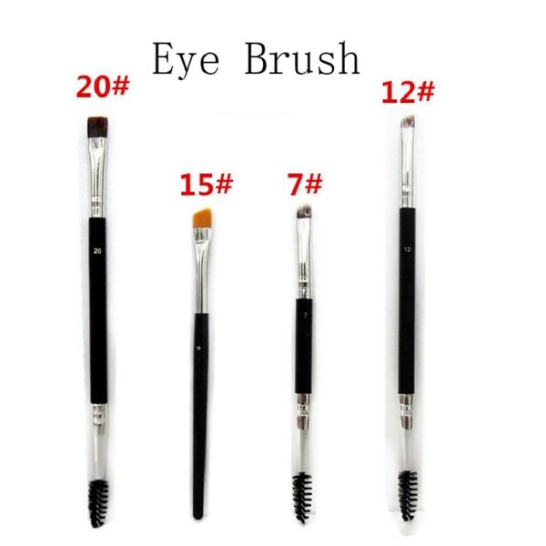 Pennello per sopracciglia Pennelli per trucco # 7 # 12 # 15 # 20 Pennello grande sintetico Duo Blending Eye Brow Contour Brush